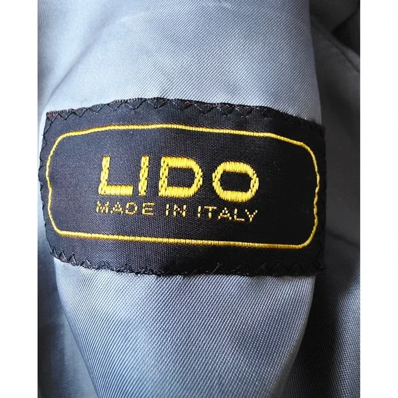 LIDO Mens 42 Double Breasted Wool Blazer Made in Italy Charcoal Pinstripe